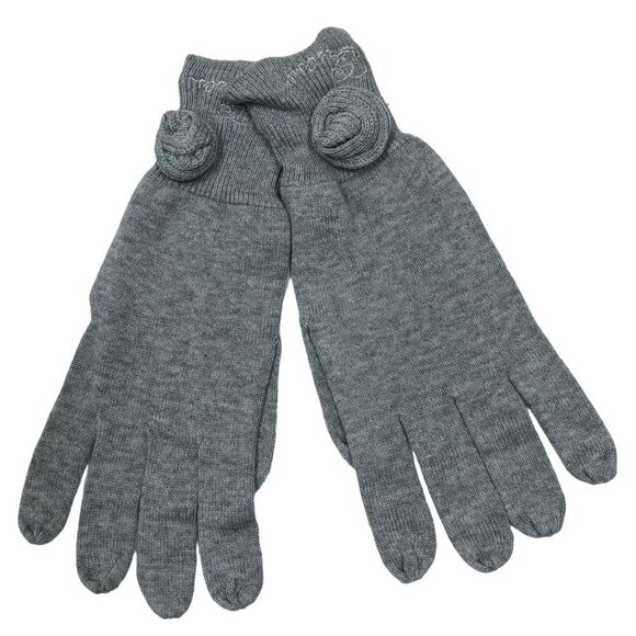 GUESS WOMEN GRAY LIGHT COTTON GLOVES‎ ONE SIZE NWT - Picture 1 of 5
